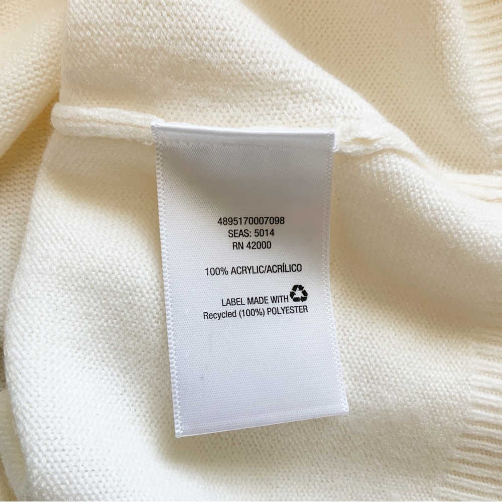 Basic Editions Ivory Sweater W/ Embellishments Si… - image 4